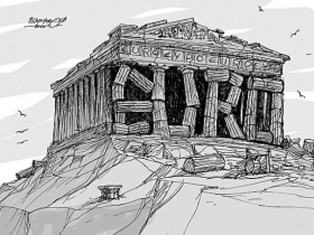 希臘危機諷刺漫畫