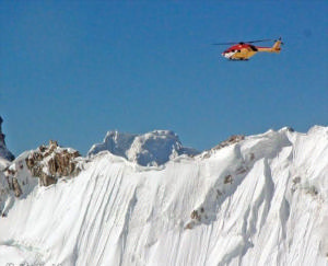 錫亞琴冰川上的印度軍用直升機