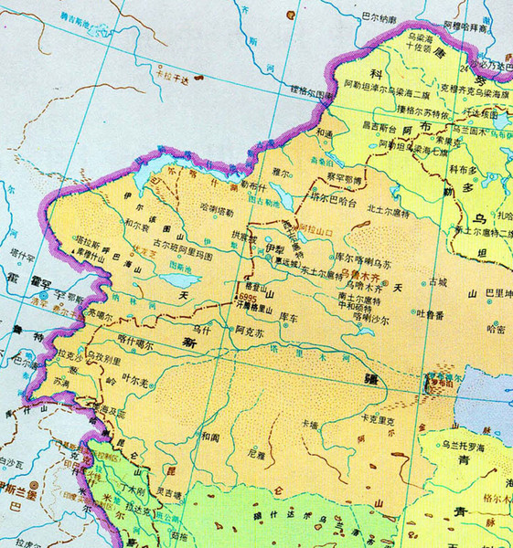 道光25年(1820年)新疆部分圖
