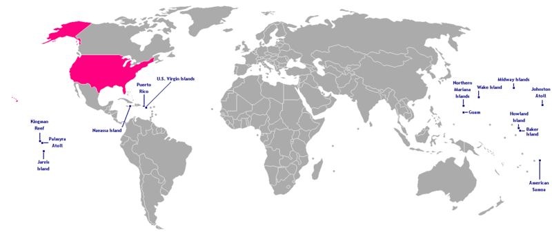 美國島嶼地區位置圖