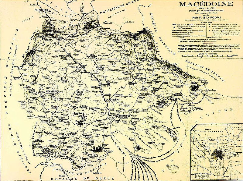 1885年製作的馬其頓地區全區地圖