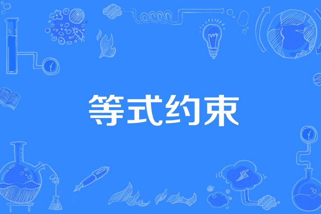 等式約束 等式約束