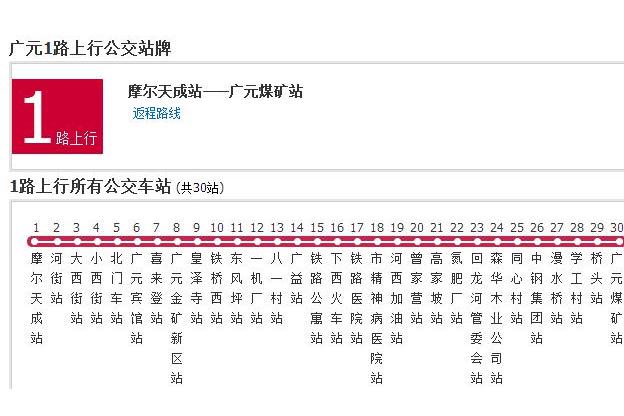 廣元公交1路(廣元1路公交) 廣元公交1路(廣元1路公交)