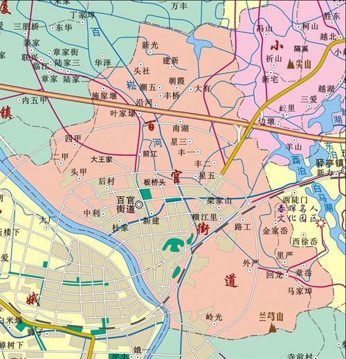 百官街道區域圖