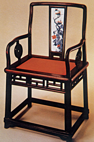 紫檀嵌瓷扶手椅