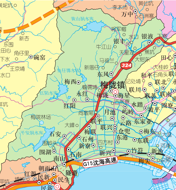 梅隴鎮區地圖