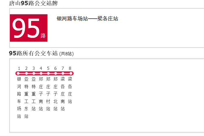 唐山公交95路 唐山公交95路