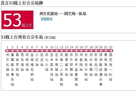 昌吉公交53路 昌吉公交53路