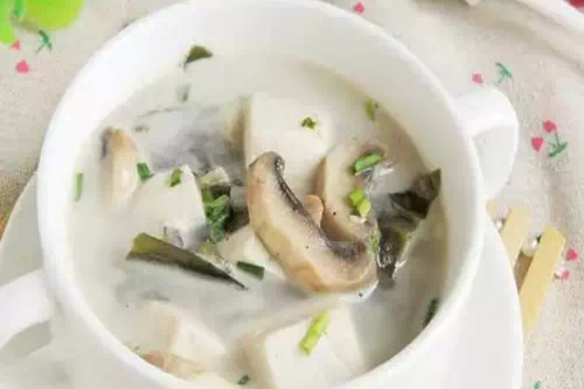 海蘑菇蛋絲湯