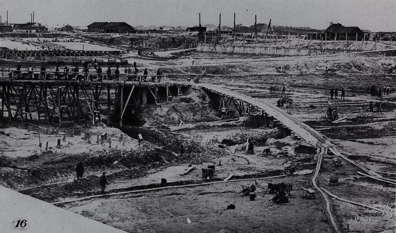 1860年代港口建設場景