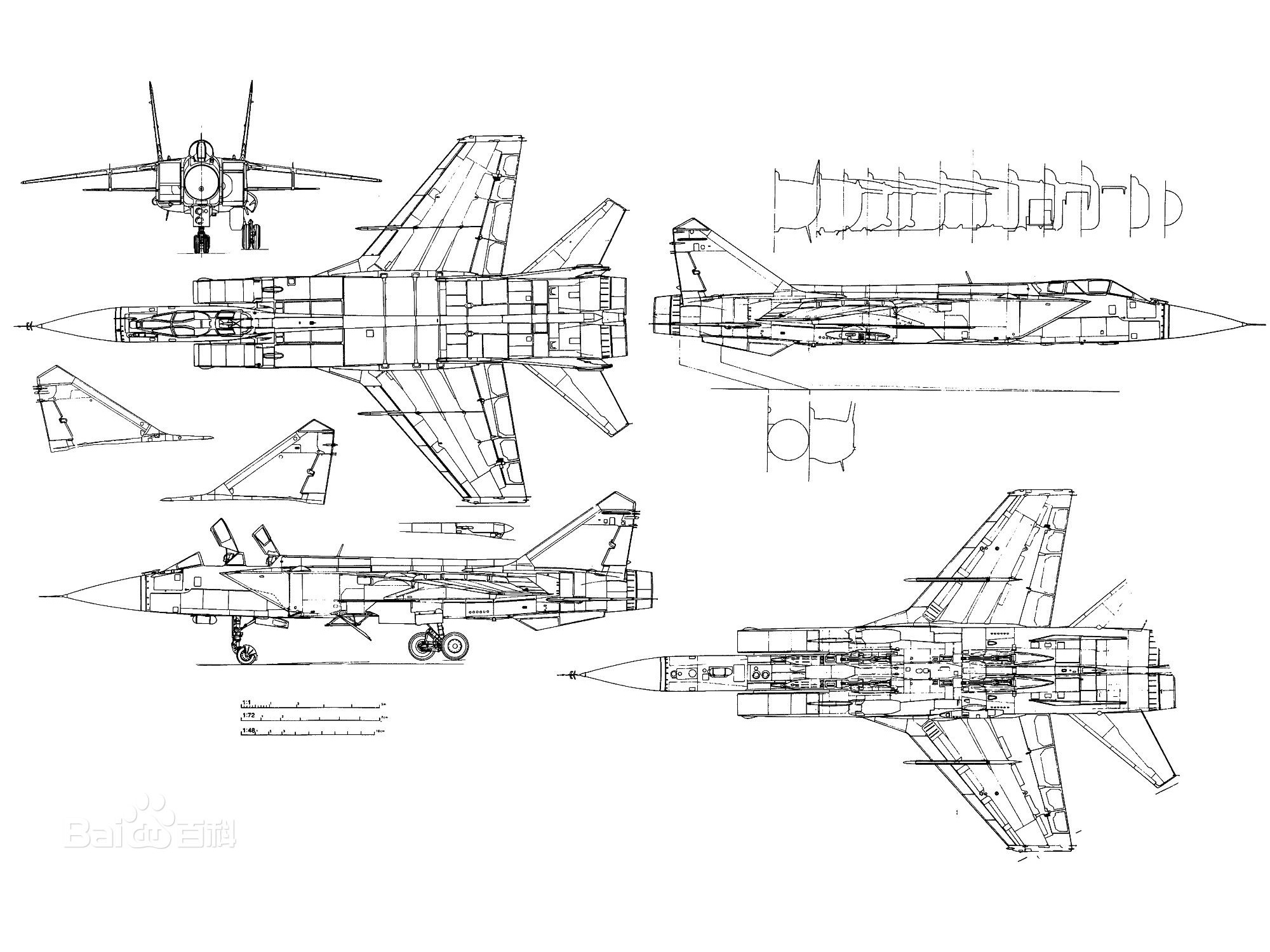 米格-25戰鬥機線圖