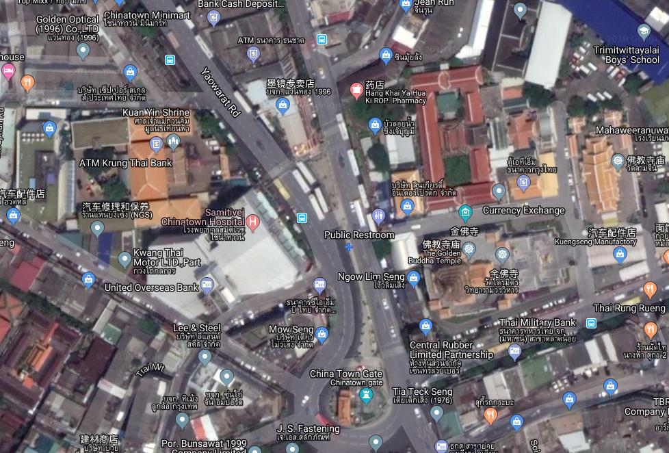泰國曼谷金佛寺衛星地圖