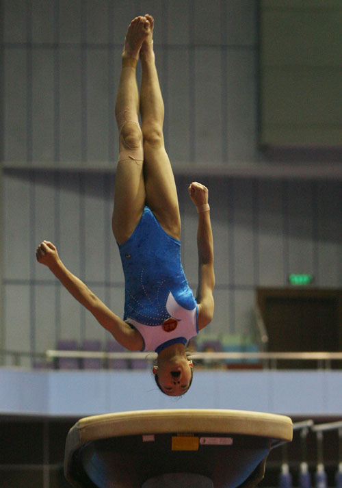 程菲獲北京奧運會女子跳馬季軍