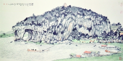 鐘濤畫作《桂林山水甲天下》（中國畫）