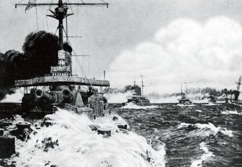 甲午戰爭中日軍擊毀清軍船艦