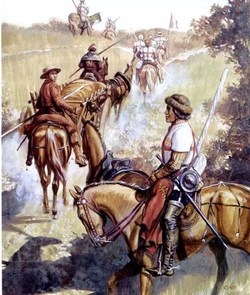 英軍的騎兵部隊中還保留了不少騎馬步弓手