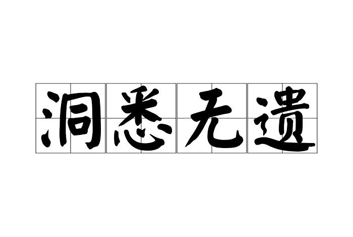 洞悉無遺 洞悉無遺