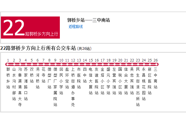 吳忠公交22路 吳忠公交22路