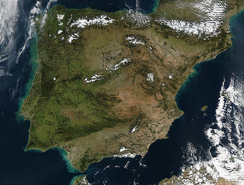 伊比利亞半島衛星照片