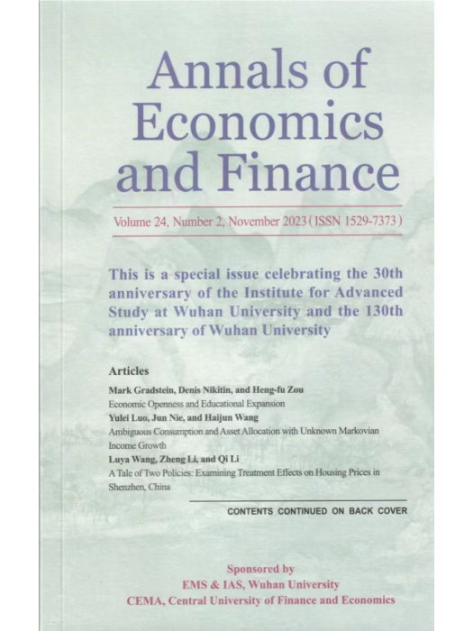 ANNALS OF ECONOMICS AND FINANCE
