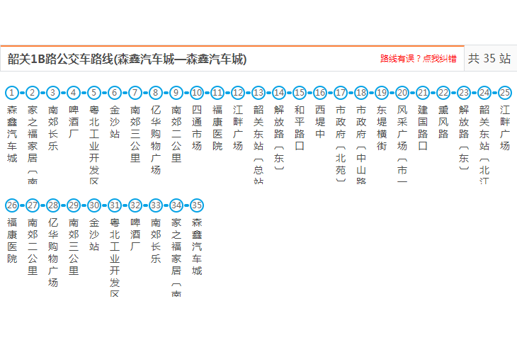 韶關公交1路 韶關公交1路