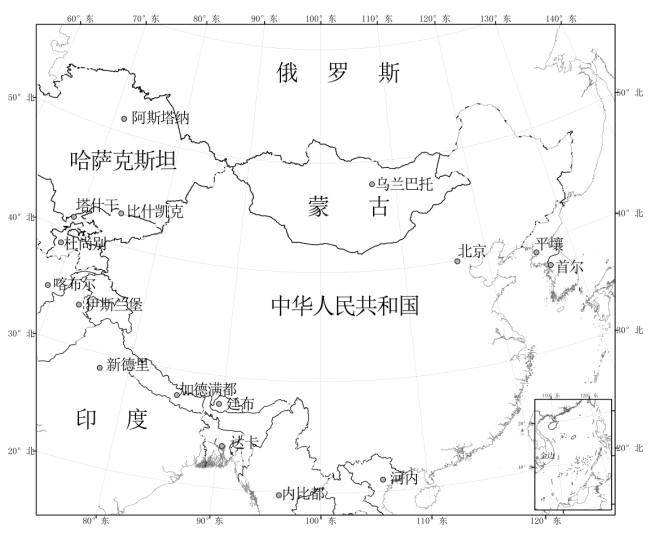 中國及鄰區盆地火成岩油氣地質圖範圍