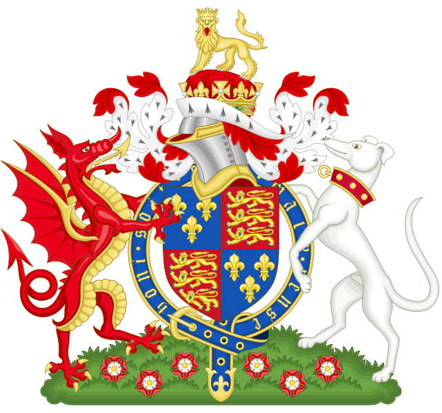 亨利七世的盾徽，左側為威爾斯紅龍