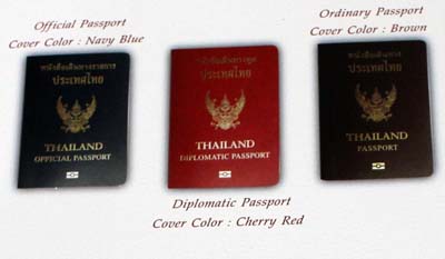 中間的是泰國外交護照