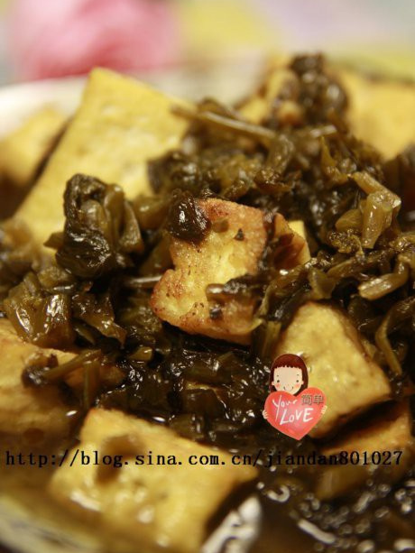 豆腐燒鹹菜 豆腐燒鹹菜