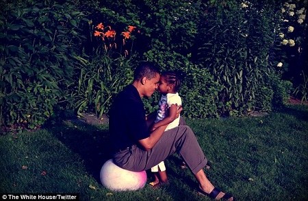 歐巴馬與小女兒