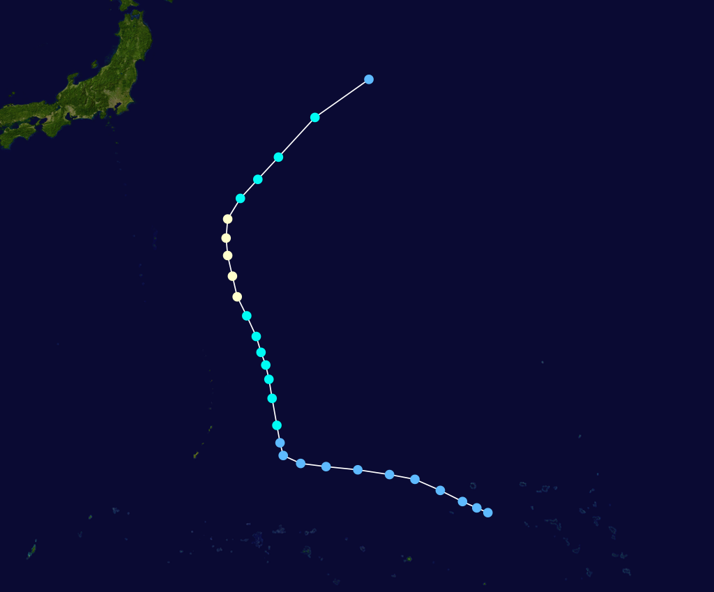 2002年第22號颱風“巴威”路徑圖