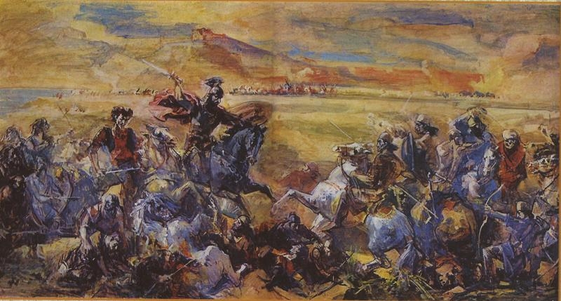 馬米可尼亞動用預備隊同時進攻薩珊的右翼與中路