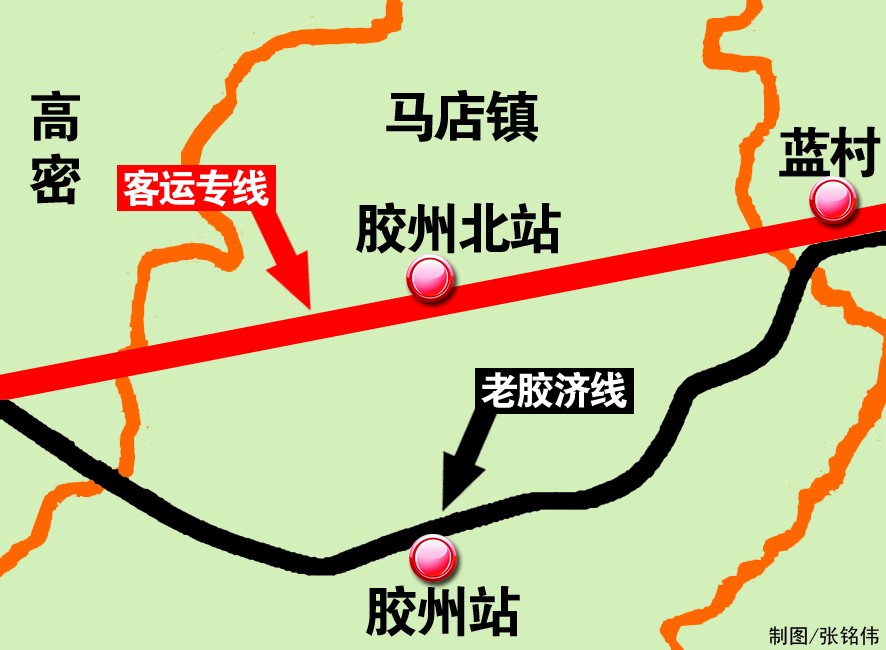 膠州北站地理位置圖