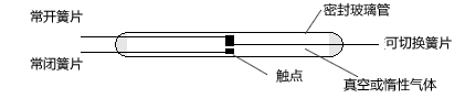 Form C (單刀雙擲 )三簧片磁簧開關結構