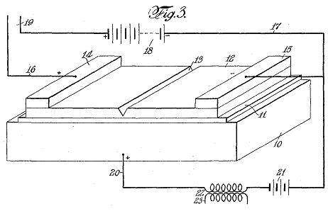 圖3：Lilienfeld發明的第一個固態電晶體。