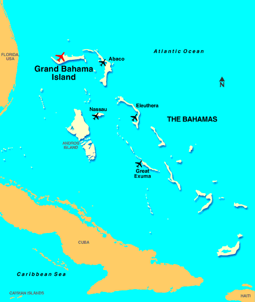 大巴哈馬島的地理位置