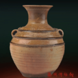西漢原始青瓷刻紋雙系壺
