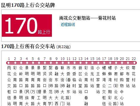 昆明公交170路 昆明公交170路