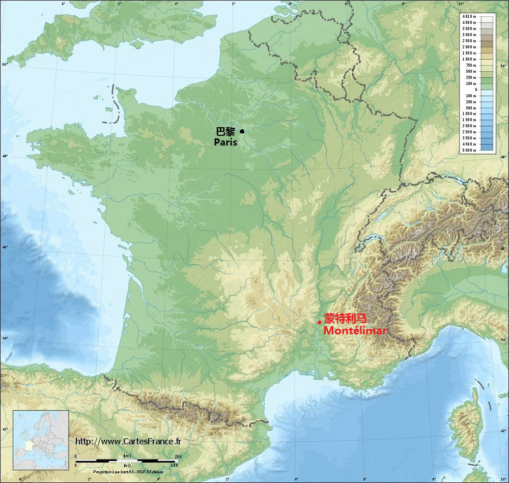 蒙特利馬在法國的位置