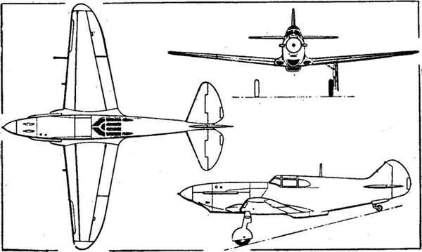 拉格-3戰鬥機三面圖