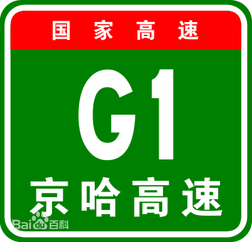 國家高速公路標識牌實例：京哈高速公路