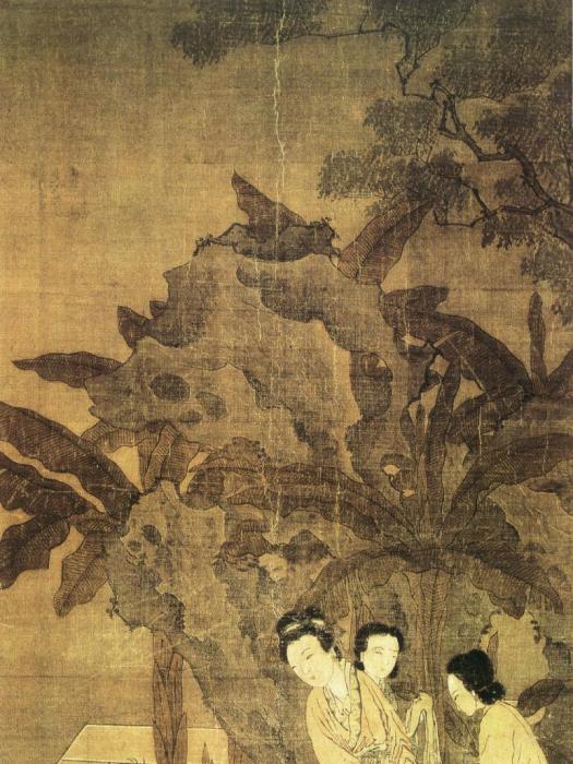 芭蕉美人圖(明代姜隱創作的絹本設色畫) 芭蕉美人圖(明代姜隱創作的絹本設色畫)
