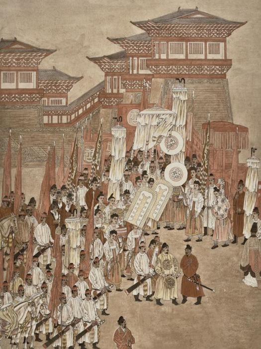 太宗納諫(楊曉陽創作設色中國畫) 太宗納諫(楊曉陽創作設色中國畫)