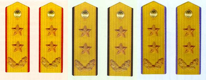 陸、海、空軍中將常服肩章(1988～2007)