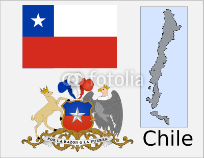 智利國旗、國徽和地圖