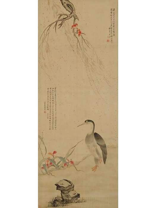 柳雁圖軸
