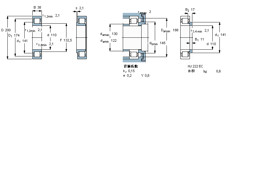 SKF NJ222ECML軸承 SKF NJ222ECML軸承