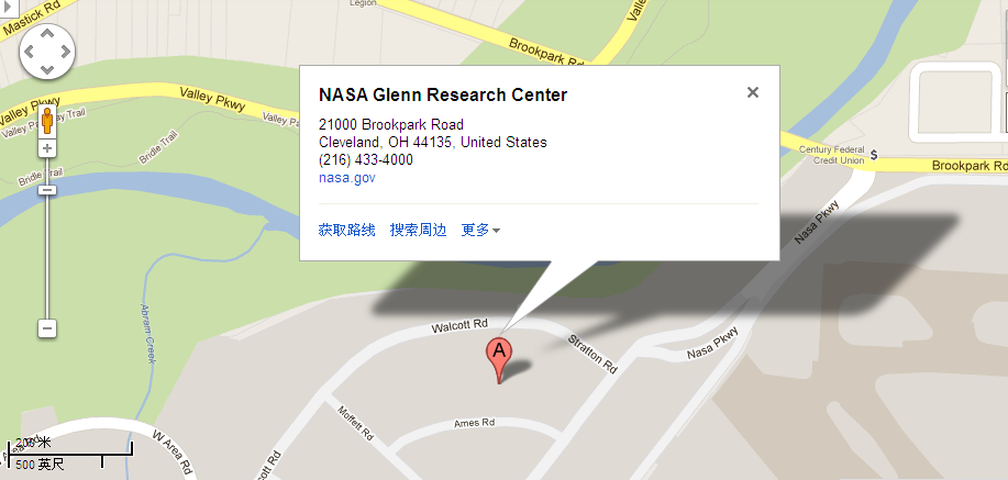 格倫研究中心位置地圖
