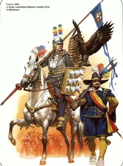 17世紀的波蘭翼騎兵與火槍手