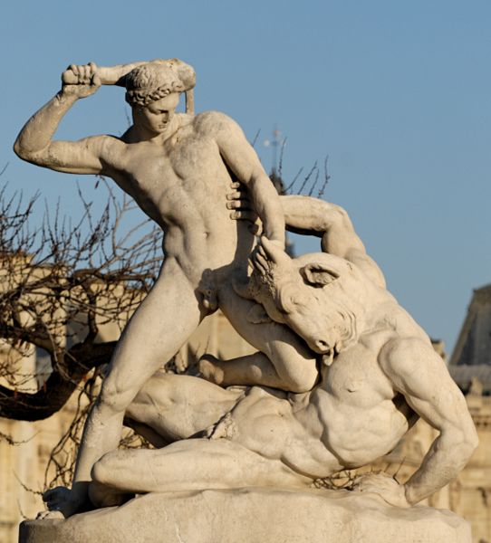 忒修斯與彌諾陶洛斯搏鬥